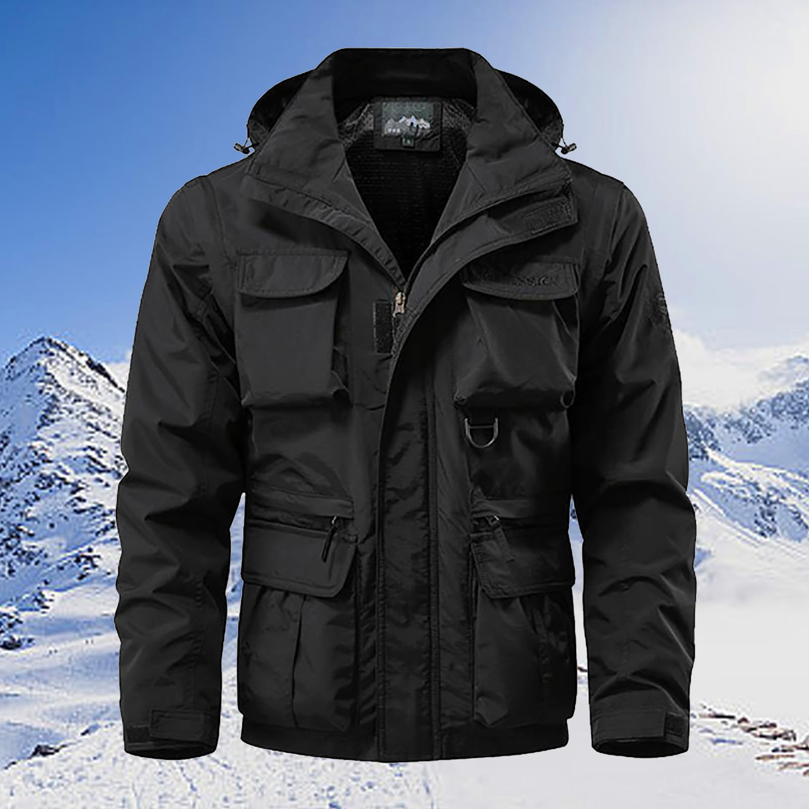 Taktische Jacke Herren Cargo Militär Outdoorjacke Winddichte Feldjacke mit Taschen Winter Arbeitskleidung