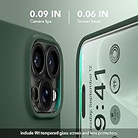 Vista 352 de GONEZ Funda de silicona para iPhone 15 Pro Max, compatible con Magsafe, protector de cámara + protector de pantalla, forro de microfibra suave Negro