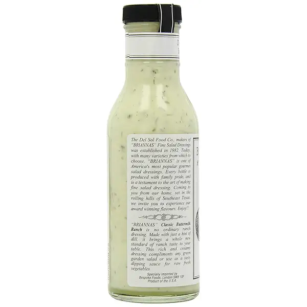 BRIANNAS - Home Style Classic Buttermilk Ranch Dressing – Fine Salad Dressing made with Premium Ingredients - Gluten Free, Kosher, & Low Sugar Dressing - 12 oz. Bottle (Pack of 2) 7