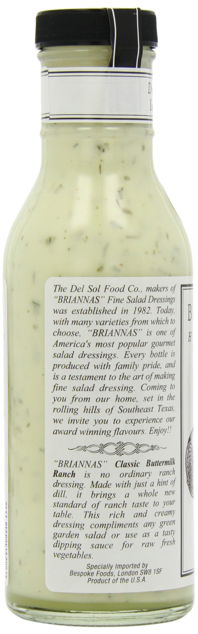 brianna's classic buttermilk ranch dressing Briannas Buttermilk Ranch Salad Dressing Classic - 12 Fluid Ounce