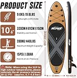 ALLPICK Premium SUP Board Set, Stand Up Paddling Board, Inflatable with Universal Camera Mount, Complete Accessories, Board for Children and Adults, Beginners and Advanced, Wood Grain - 3