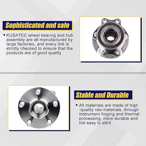 Miniatura 4 de KUSATEC 512518 Cojinete de rueda trasera y conjunto de cubo compatible con Subaru Crosstrek, Impreza, Forester, XV Crosstrek 2013 2014 2015, 5