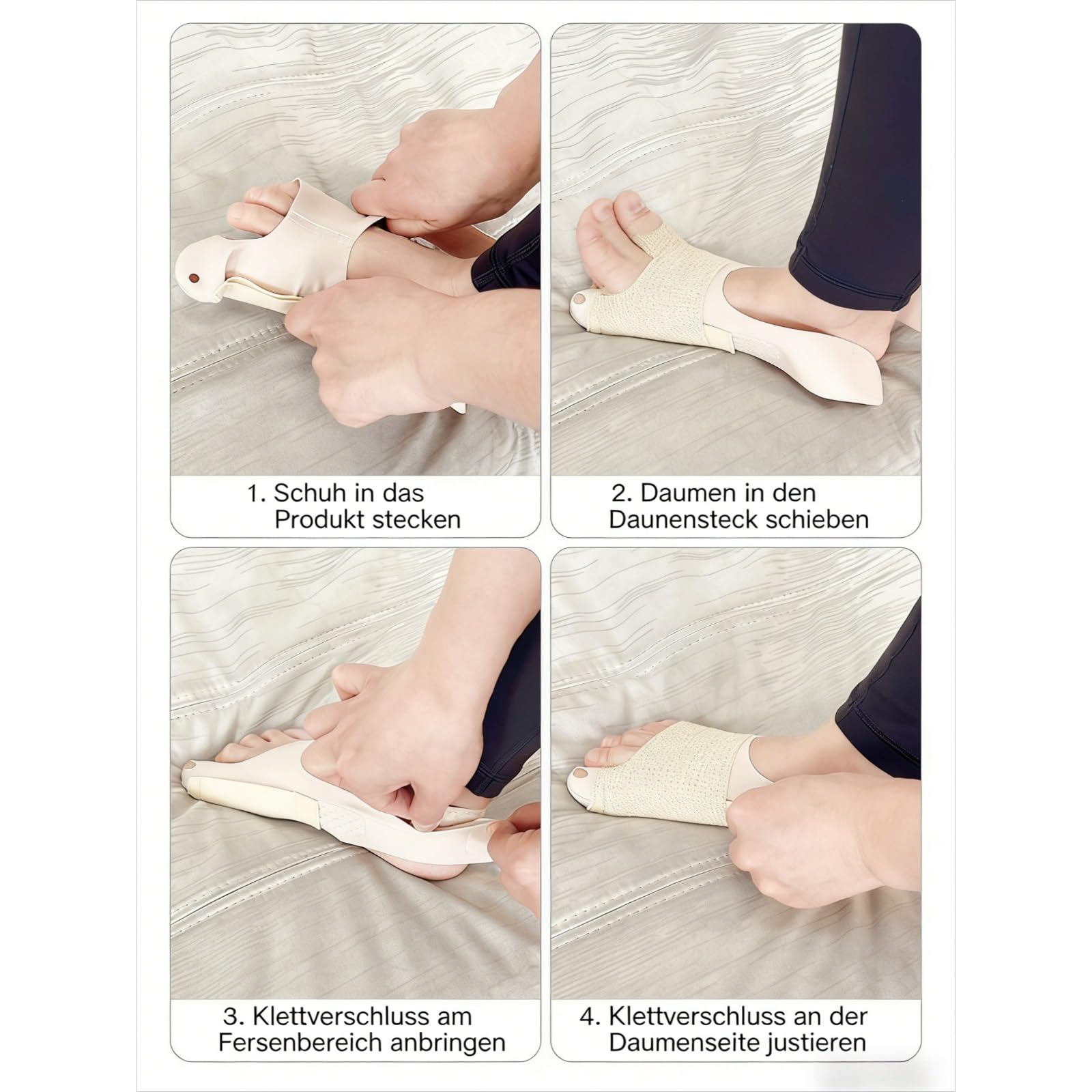 Haltungshelfer ValgusVital™ Hallux-Valgus-Korrektor – Nächtliche Zehenkorrektur für schmerzfreie Füße, Bequeme Polsterung & Verstellbarer Riemen für Damen & Herren (M (35-39),2 Stücke)