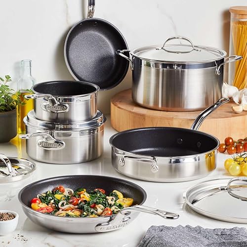 Miniatura 2 de Hestan - Colección ProBond - Juego de utensilios de cocina antiadherentes TITUM de acero inoxidable con revestimiento profesional, compatible con