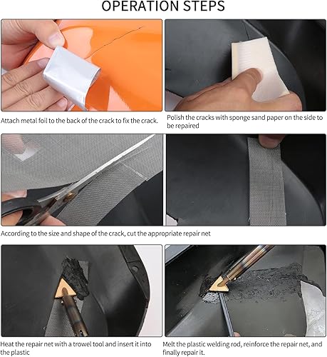 Miniatura 5 de Aumotop Soldador de plástico, máquina de grapadora en caliente, kit de reparación de parachoques de automóvil, 800 piezas planasexternasesquinas