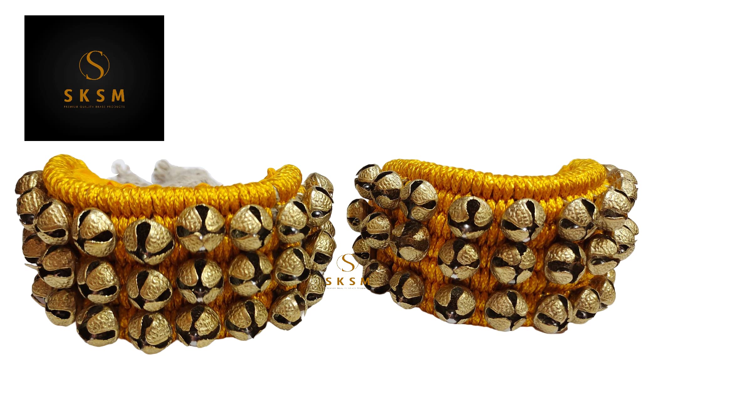 SKSM Metals Ghungroo Pad, Ghungru Pad, Pad Ghungroo, Salangai for Bharatnatyam dance, Anklet bells (3 Line pad (30+30) bells, Yellow) (B0B2JN99DV) Amazon Price History, Amazon Price Tracker