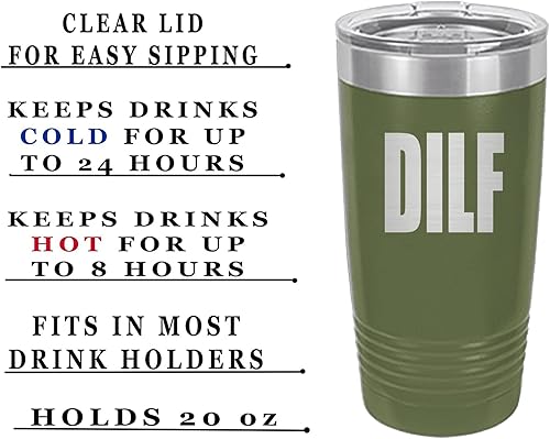 Miniatura 2 de Rogue River Tactical Funny DILF - Taza de viaje de 20 onzas con tapa y tapa sarcástica para el trabajo, regalo para él, papá, marido, día del padre