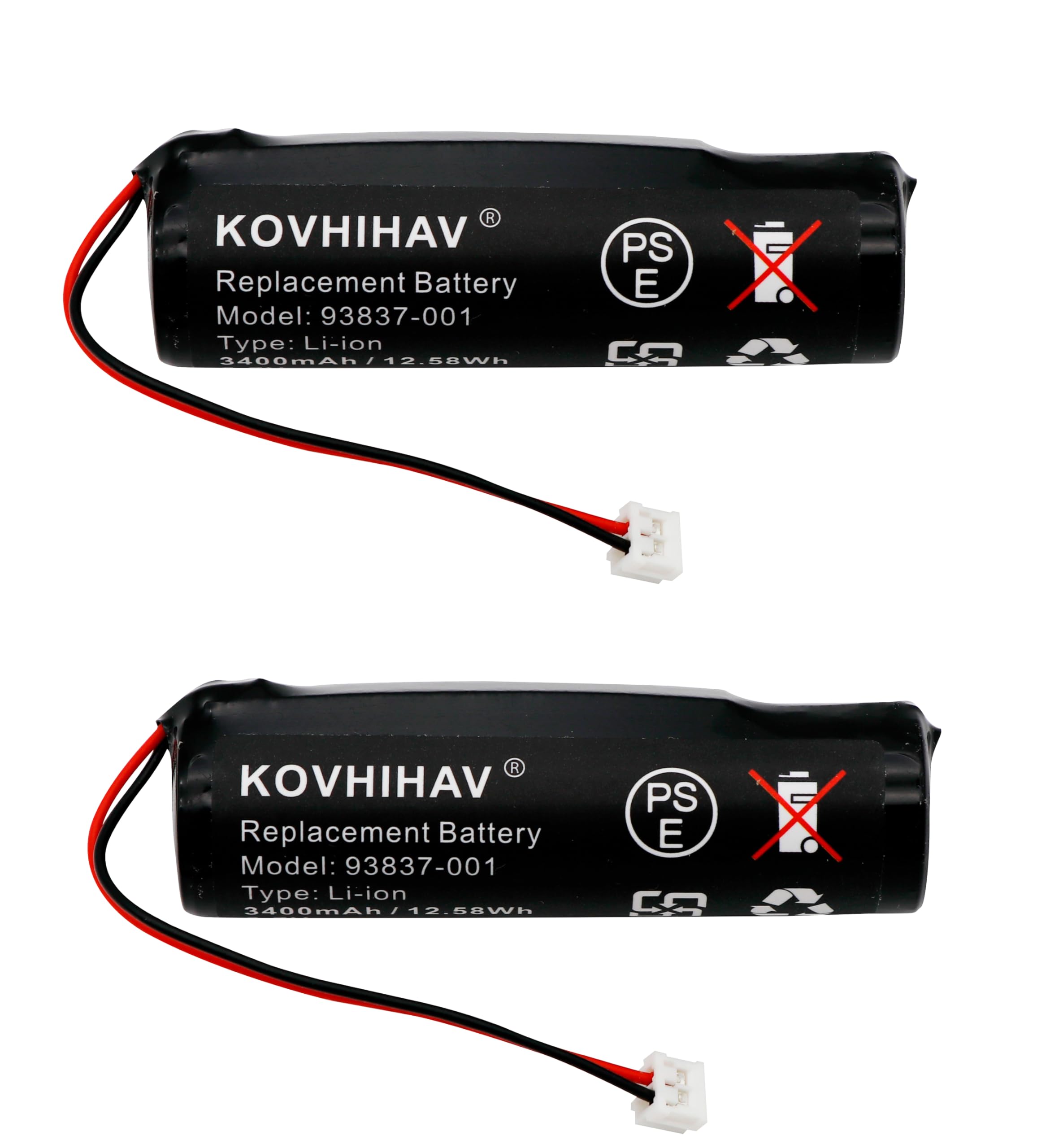 (2Pack) Replacement Battery for Wahl 93837-001 Cordless Magic Clip Designer Sterling 4 Super Taper Cordless 3400mAh/3.7V