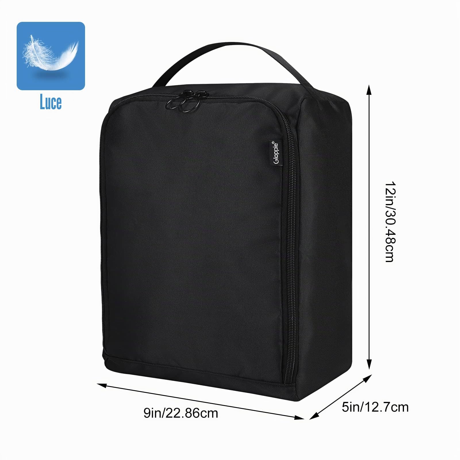 Gloppie Borsa per Scarpe viaggio Multiuso con Scomparto Separato per Scarpe e Tasche Multiple, Ideale per Viaggi, Sport e Attività Outdoor, 2 Nero
