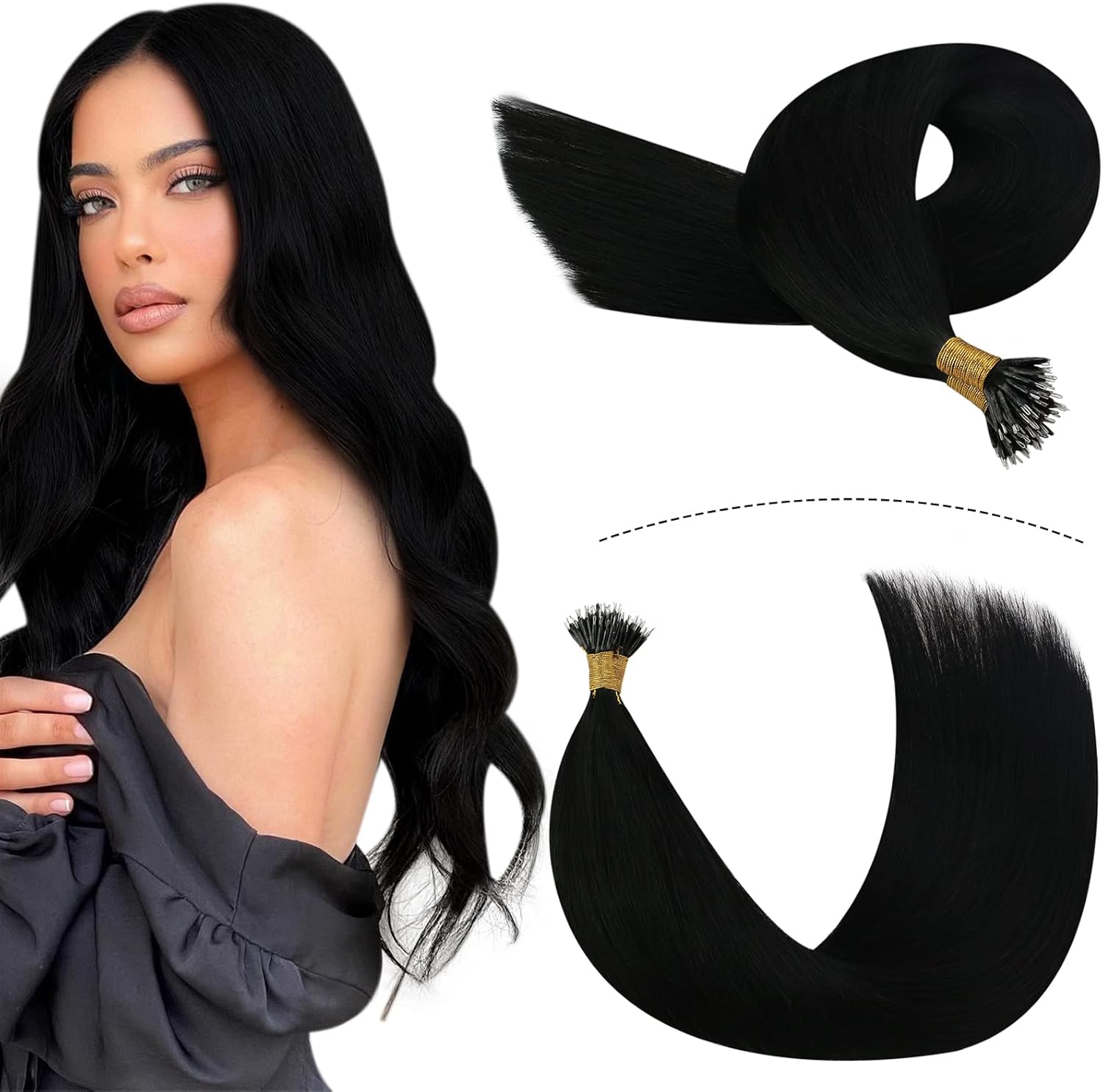 YoungSee Nano Ring Hair Extension 1 Jet Black Nano Hair Extensions