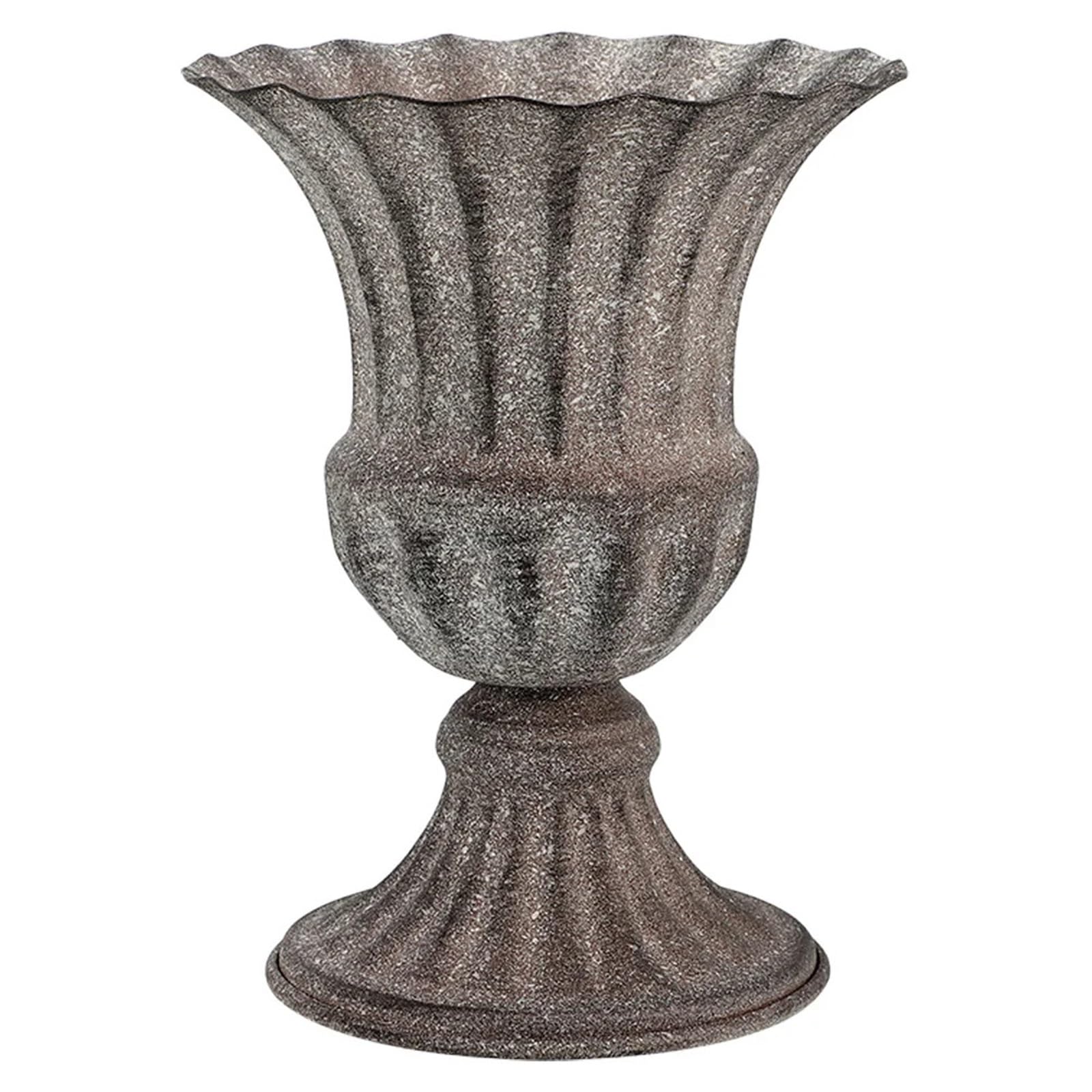 Grave Vase Cemetery Metal Flower Holder Iron Memorial Urn Planter Vintage Gray Vases For Home Decor Graveyard Nament For mourning