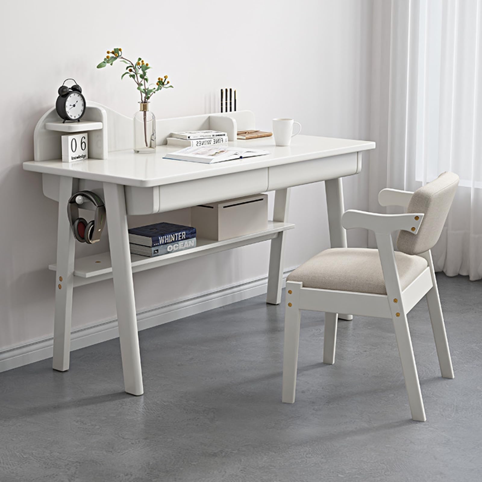 Bureau moderne du milieu du siècle en bois de 79 cm pour travail à domicile