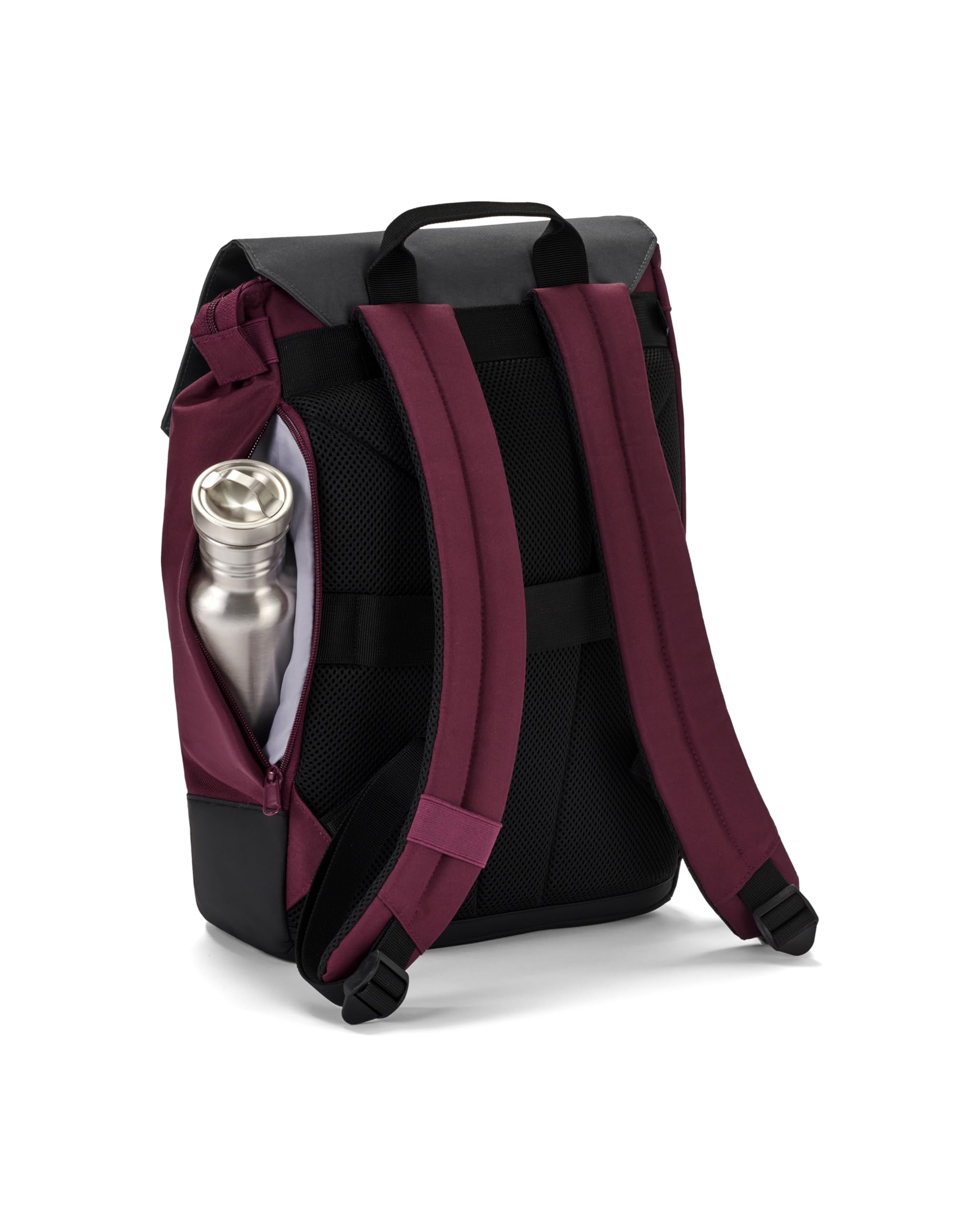 LARKSON Zaino da Donna Grigio Rosso - Nina - Zaino da Giorno con Scomparto per Laptop da 16 Pollici per Università, Lavoro e Viaggi - Zainetto Medio - Idrorepellente