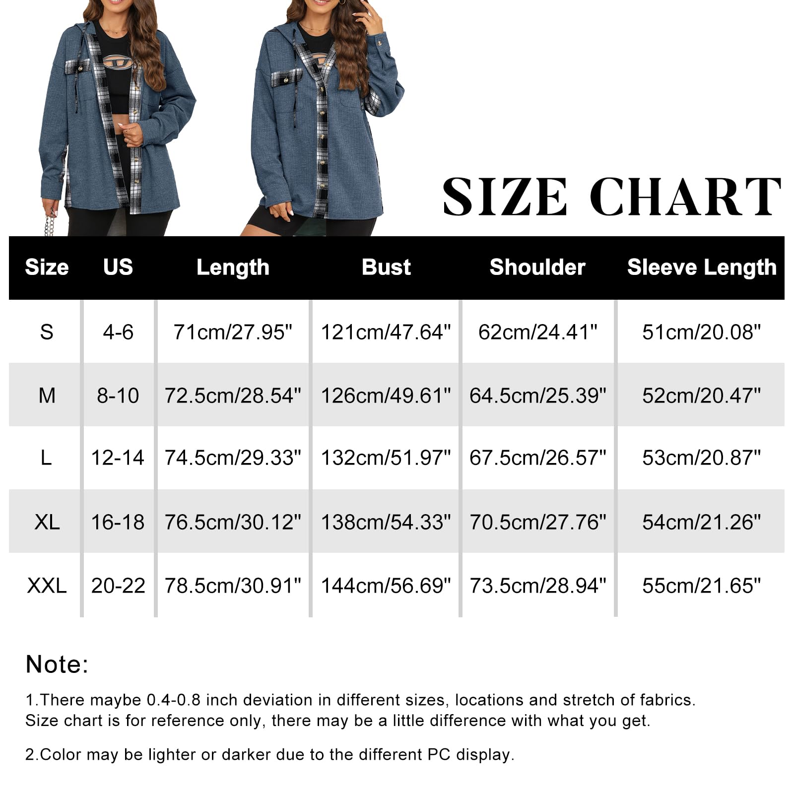 YNIQUE Chemise à Carreaux Femme Chemise Longues Classique Blouses Boutonnées Col en V Hoodie Manche Longue Automne Hiver Top Blouse Chic et élégant
