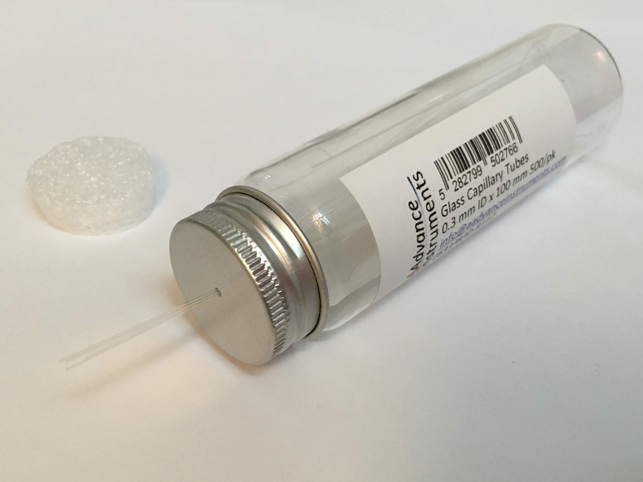 Tubos capilares de vidrio/micro pipetas TLC Spotting 0.3 mm ID x 100 mm 500 o 1000/paquete 0.3 mm ID x 100 mm 0.3 x 100 500