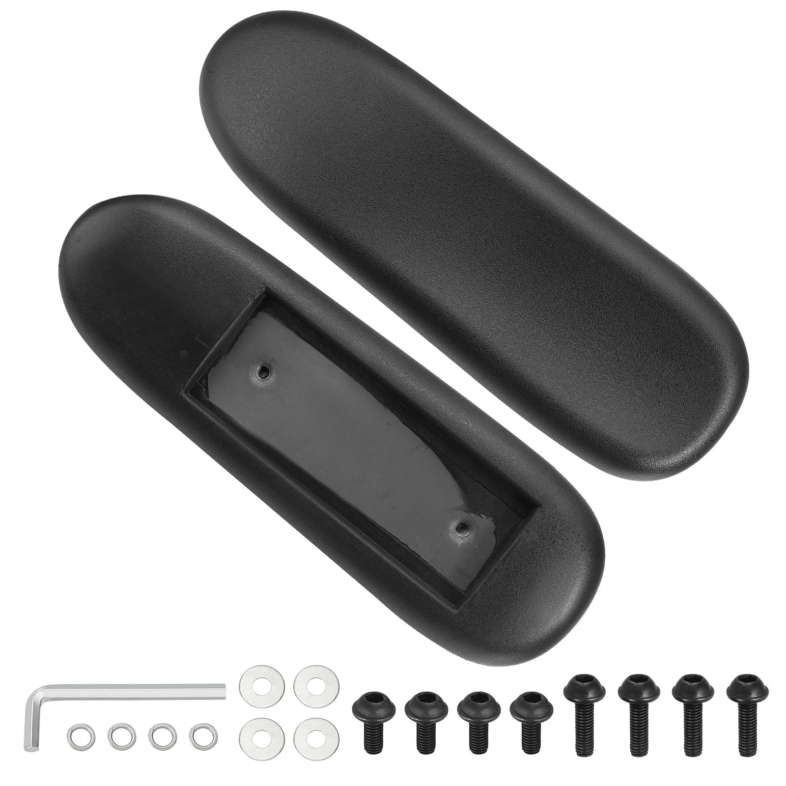PATIKIL 1 Paar Bürostuhl Armlehnen Ersatz Leder Bürostuhl Armlehnen Bezug PU 4" Montagelöcher Mit Schrauben Für Gaming Stühle Rollstuhl Armlehnen A012 255x80mm