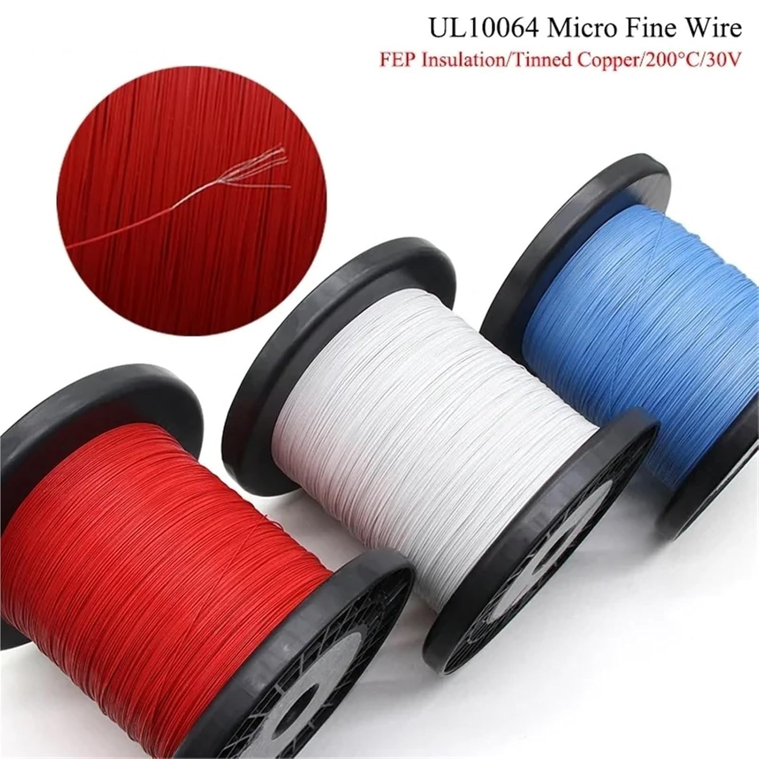 6-40AWG 超極細リッツケーブル | 10-100M UL10064 FEP PTFE 高導電性銅はんだ線(Brown,100