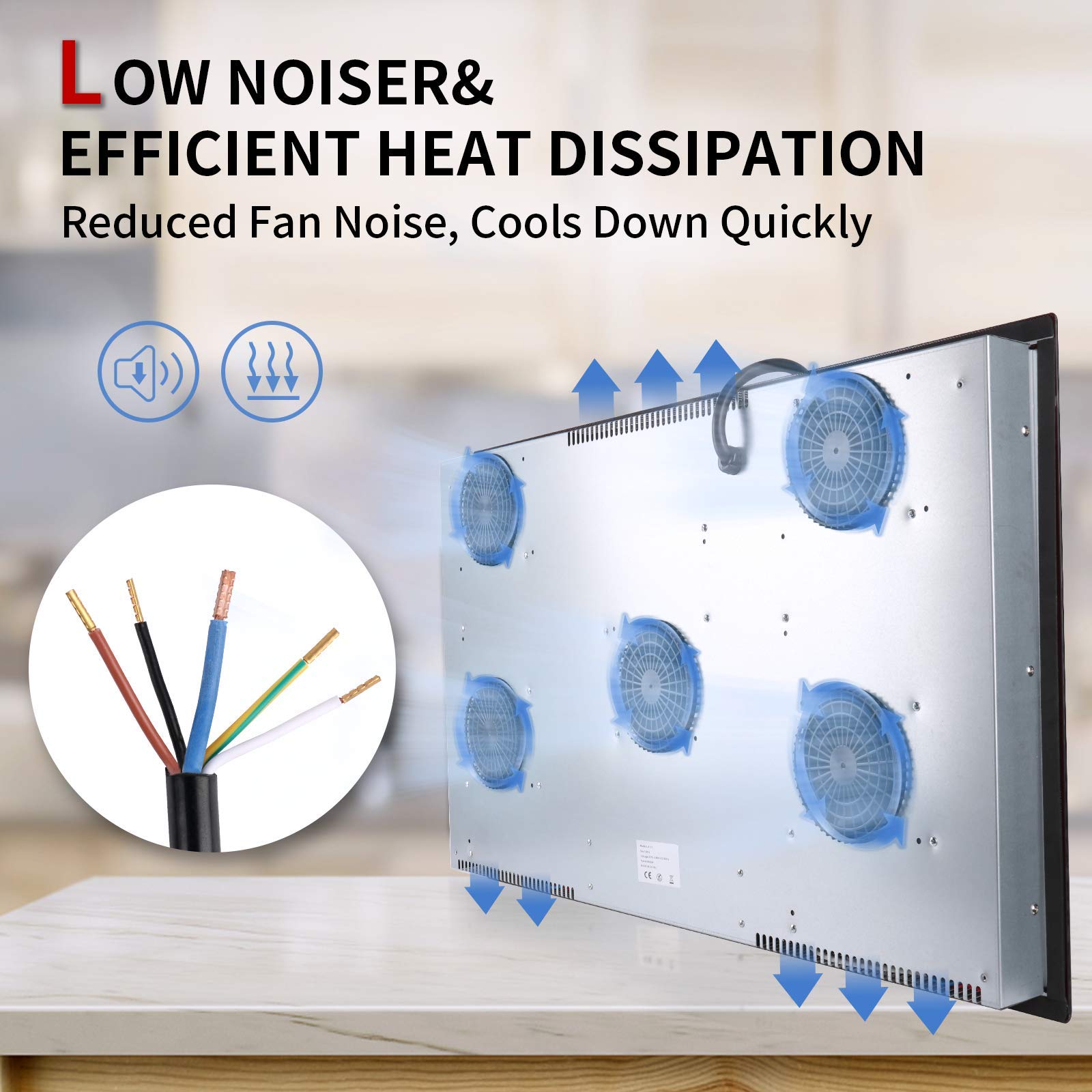 Plaque à Induction, Plaque de Cuisson à Induction Electrique - (8600W, Autarkic, 5 Foyers, 90cm, Encastrable, Intégré, Tactile, Minuteur, Verre-céramique)- 5 Zone New