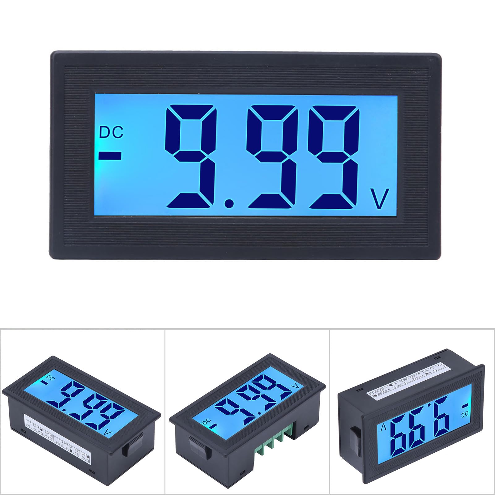 Voltmeter, YB5135DB DC Digital Voltmeter LCD-Display Spannungsmesser mit Hoher, Bequemer Installation Zum Testen der Spannung, Voltmeter (Gleichstrom 0–10 V)