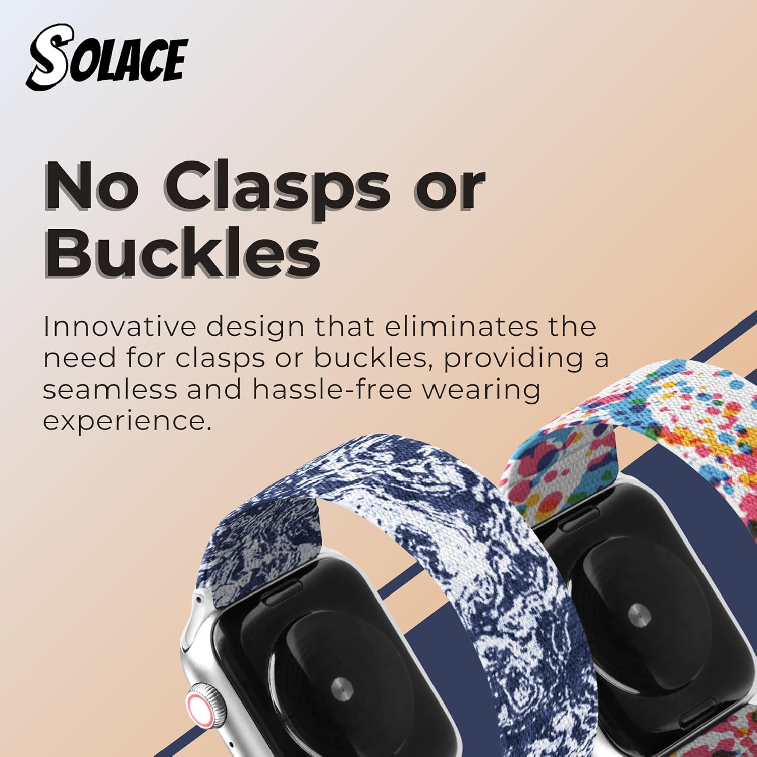 Solace Bands Paladin Loop Smartwatch Band - Compatible With All Apple Iwatch Series - Sportswear Smartwatch Band For Men & Women - Comfort & Durable