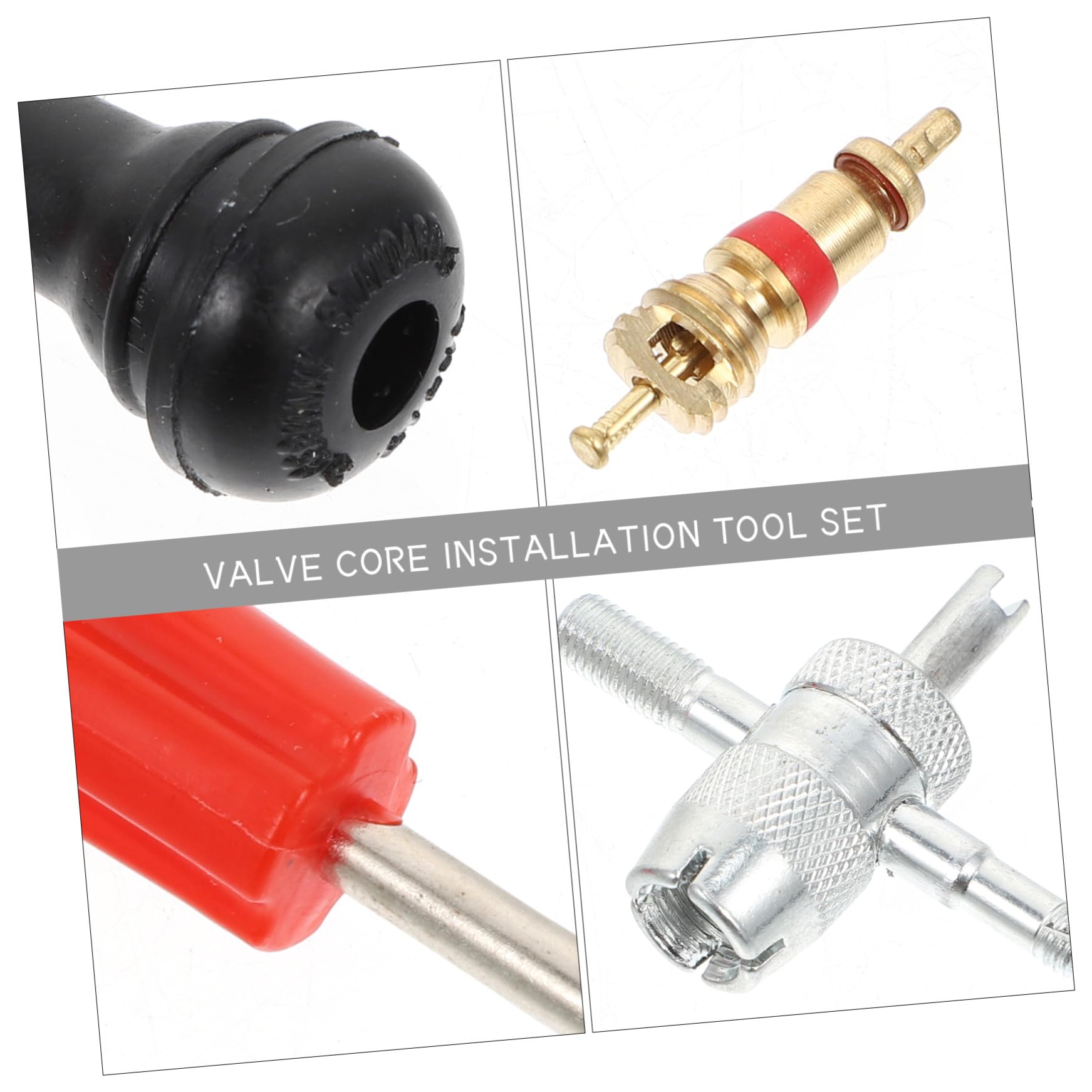 SOLUSTRE 5ensembles Kit Outils De Réparation De Valves De Pneus Ensemble Pratique Pour Installation Et Retrait De Noyaux De Valves Accessoire Pour Voitures Et Camions