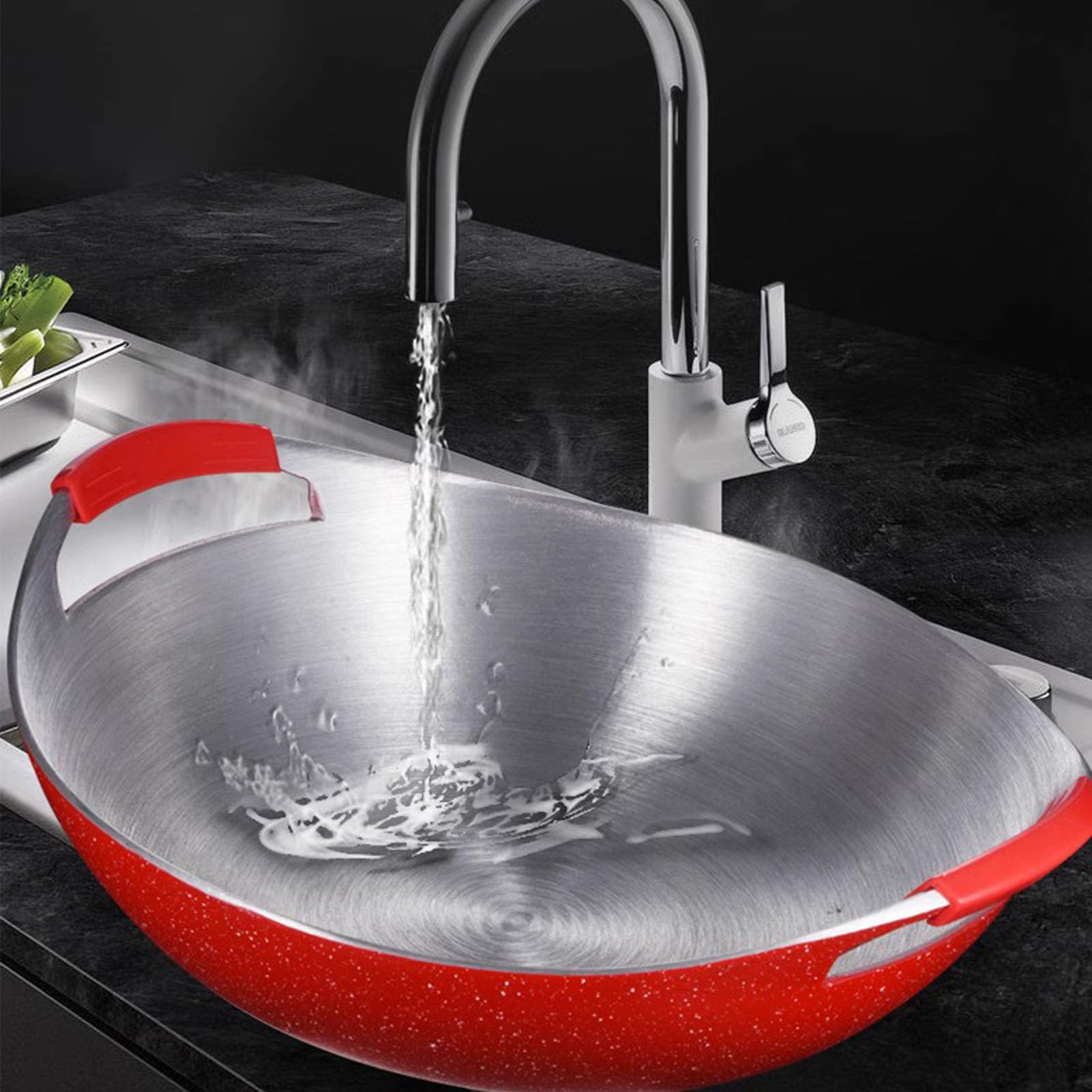 Olla para Pescado, Olla para Sopa de Pescado hirviendo de aleación de Aluminio con Recubrimiento Antiadherente con Asas Dobles para el hogar Comercial (32cm/12.6in)