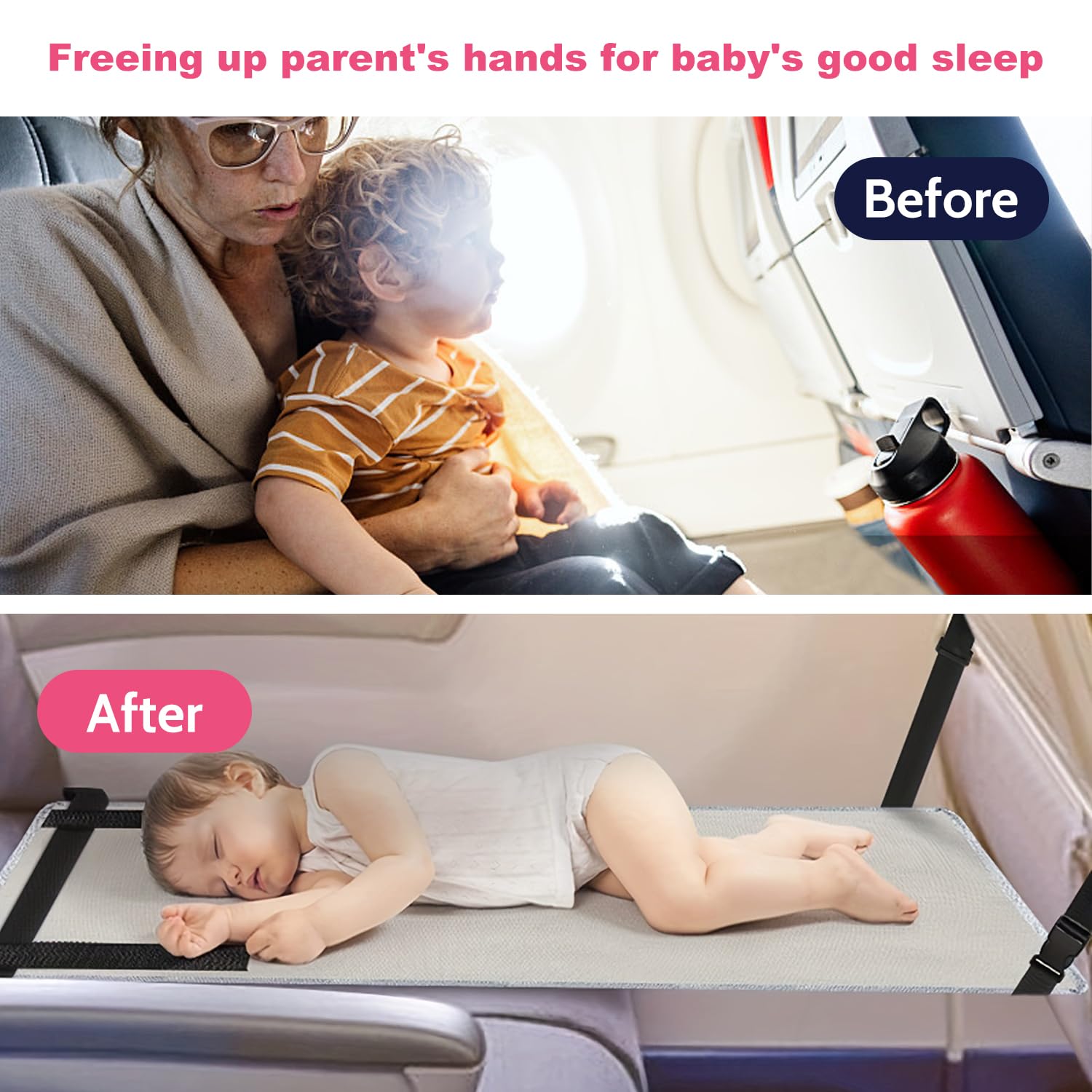 Lettino da viaggio per bambini, sedile portatile per aereo, estensore