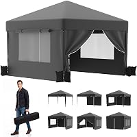 JUMMICO Gazebo 3x3 Pieghevole Impermeabile｜Zanzariera Arieggiata Anti