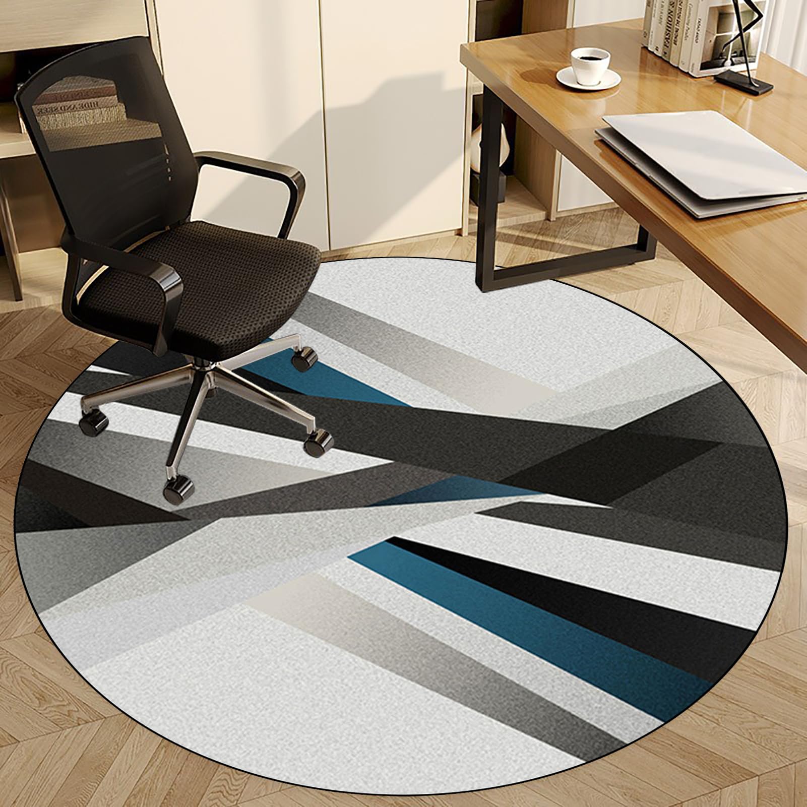 Tapis de chaise de jeu rond 110 cm antidérapant pour protection du sol