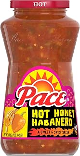 Pace Hot Honey Habanero Sweet & Spicy Salsa, 16oz Jar - Fiery Honey-Habanero Blend for Ultimate Heat Lovers