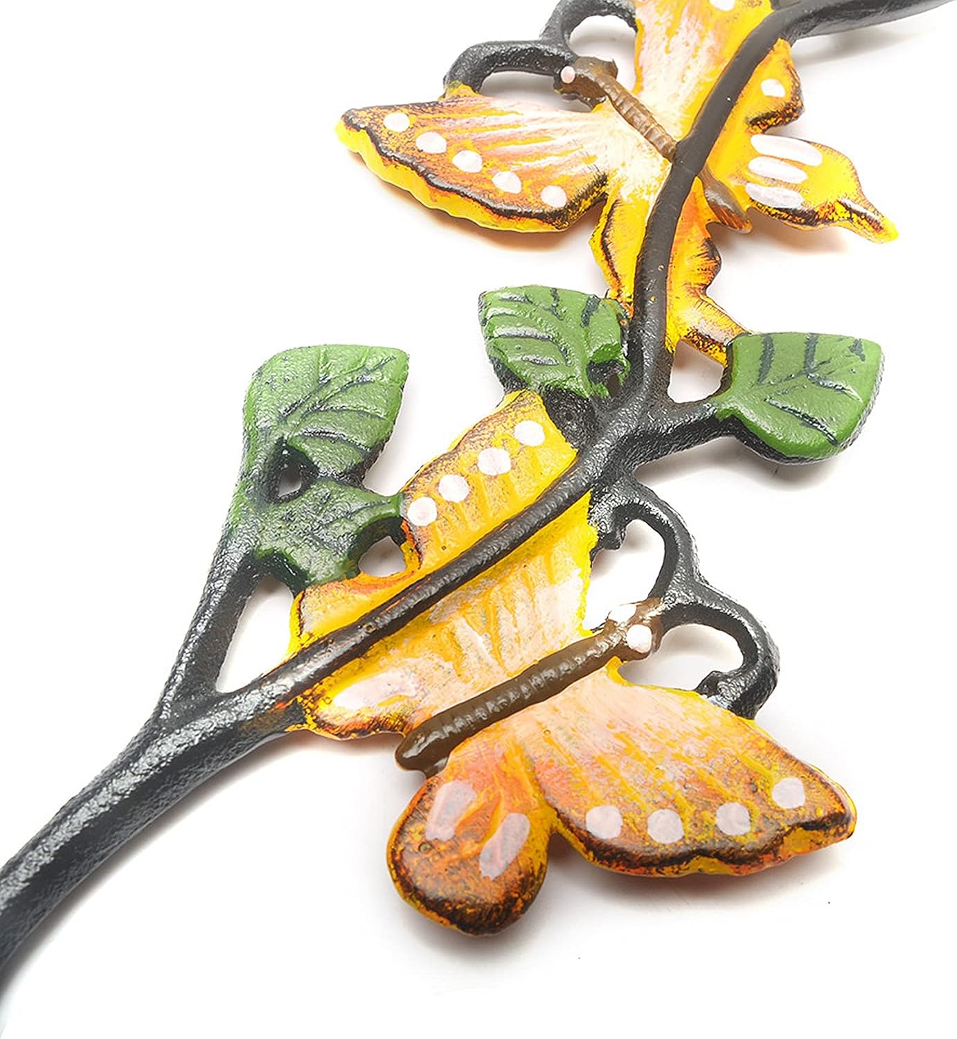 Queenrain Plant Hanger Hooks 11-inch,3 Pack Cast Iron S Hooks,Outdoor Hanging Hooks for Plants,Baskets,Wind Chimes and Bird Feeders (Butterfly)