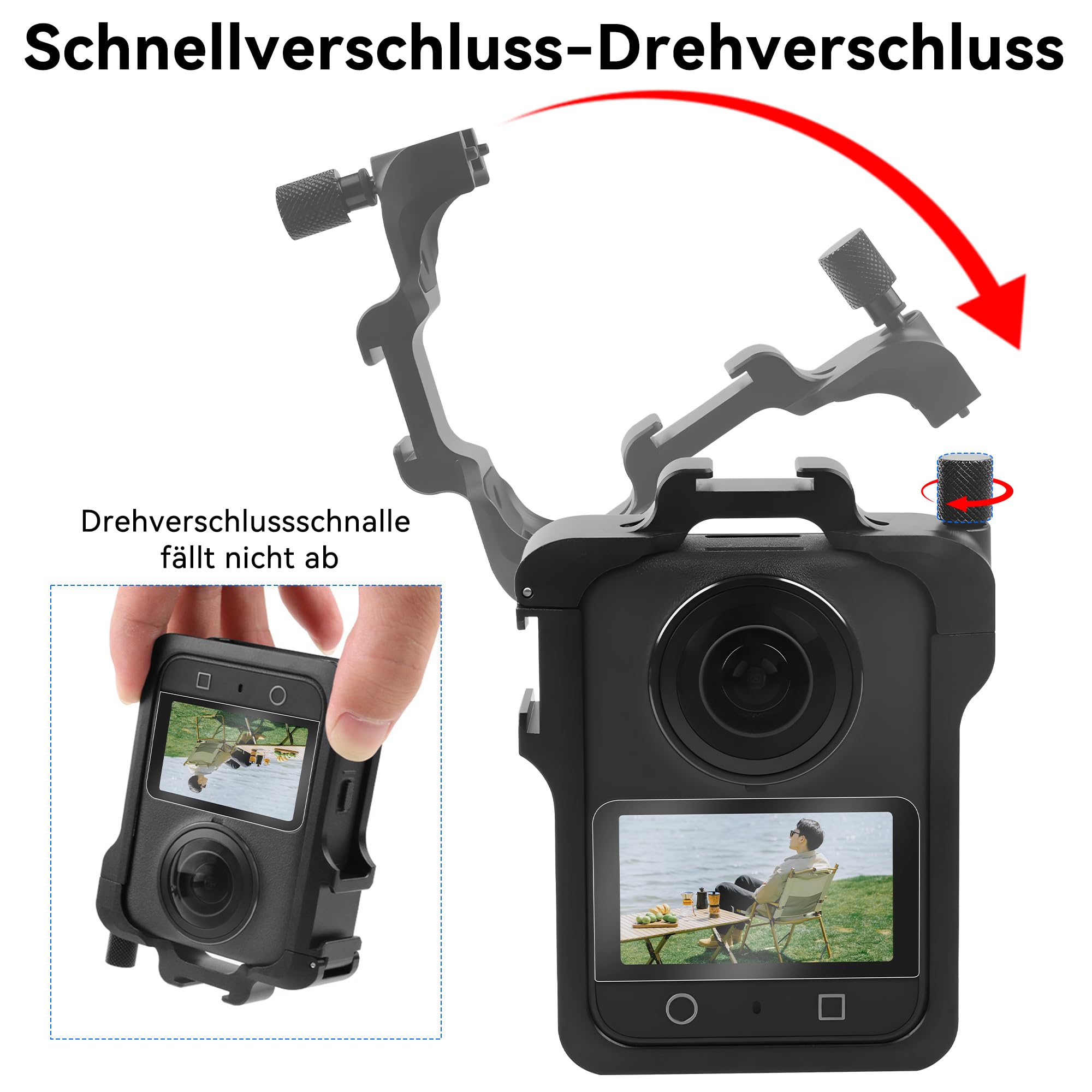 Osmo 360 Metal Klatka Fotograficzna Akcesorium 3 w 1 z Silikonową Osłoną Obiektywu Ochraniaczem Ekranu Metalową Ramą Rozszerzającą Klatkę do DJI Osmo 360 Kamery do Akcesoriów