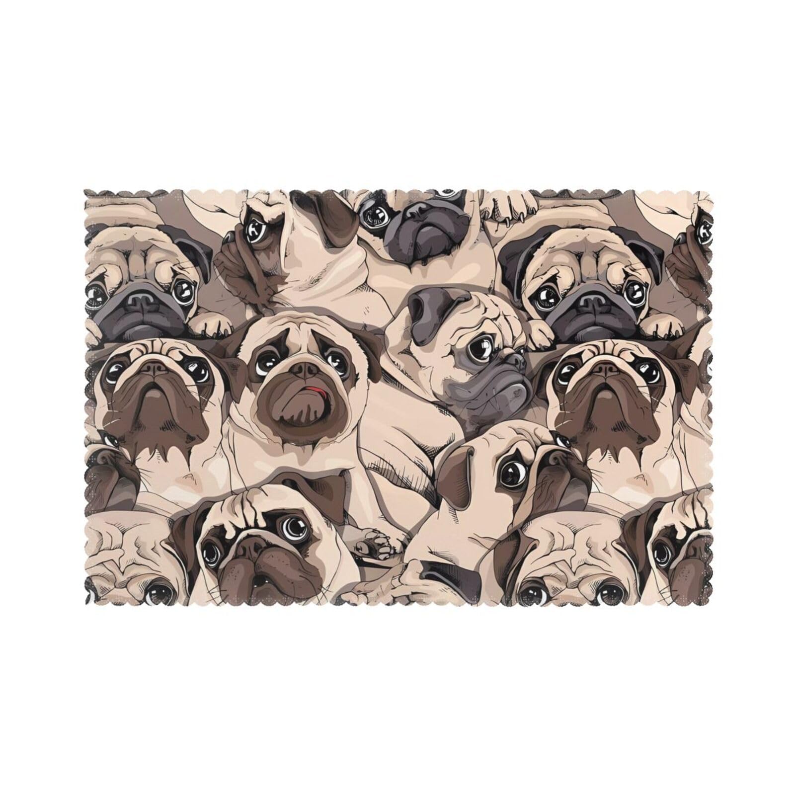 WHJSHOP dog Prints Placemats Set of 6 12x18in - Heat Resistant Table Layers for Homes, Hotels & Stylish Dining