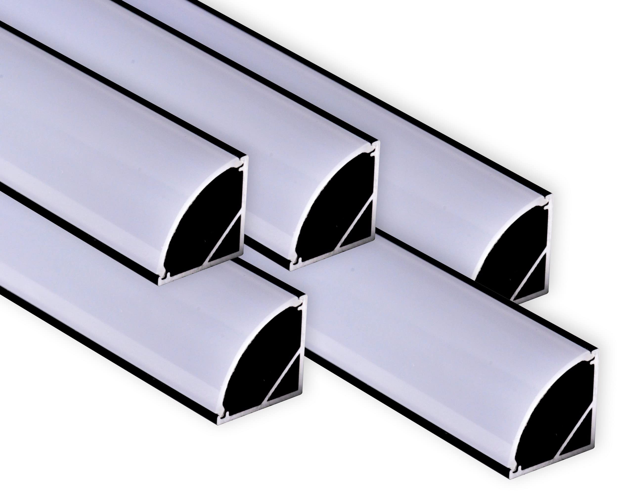 AFTERTECH 5x 3m (15M) 1616N 16x16mm PROFIL ALUMINIOWY CZARNY KĄtownik DO taśm LED SZTYWNEJ 3 m 3 MT + KRYWKA (5x 3m 1616 czarna mgiełka)
