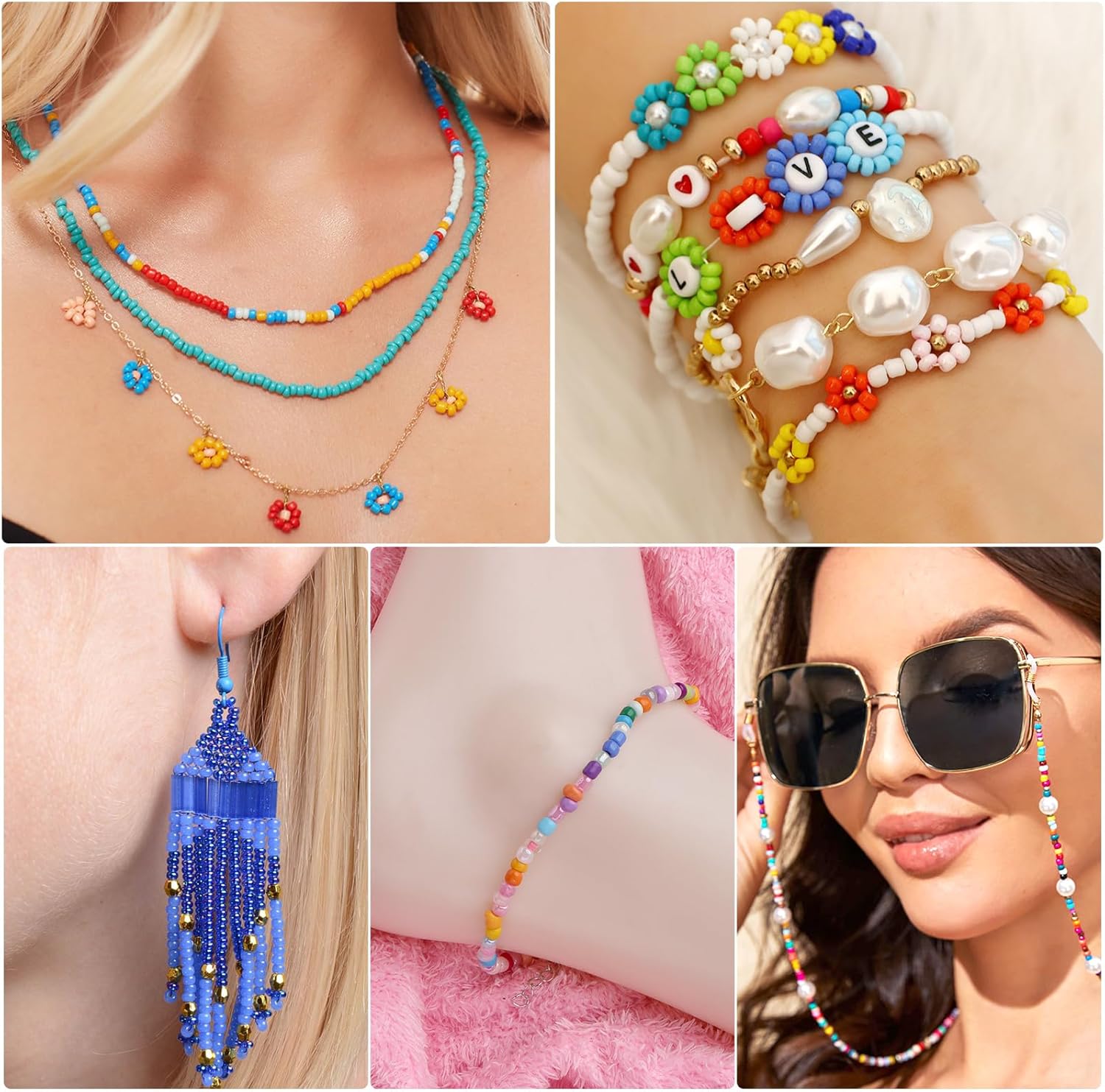 2100 Pcs Size 6/0 Glass Seed Beads, 4 mm Rose Red Small Mini Spacer Loose Pony Beads for Jewelry Making and DIY Crafts - Image 6