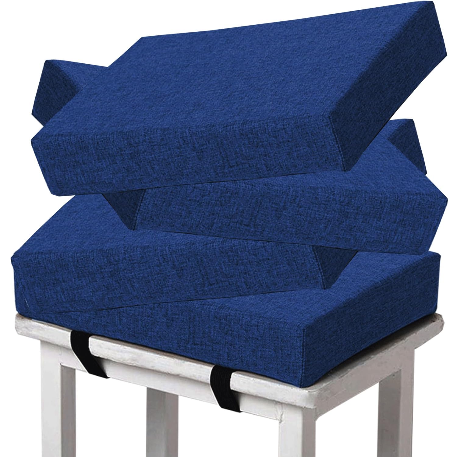 Memory Foam square Seat Cushion3/ 5/8cm thick,35/40/45/50cm rectangular Stool Cushion,Anti - Slip, Seat Cushion seat pads dining chairs with Removable Cover for Kitchen Bar Chairs(H9,4pcs 40x40x5cm)