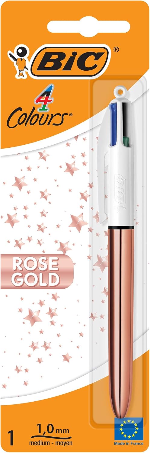 BIC 4 Colours Rose Gold Ball Pen Medium Point (1.0 mm) - Pack of 1 ...