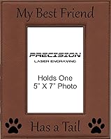 Vista 8 de Pet Frame My Best Friend Has a Tail Engraved Leatherette Frame