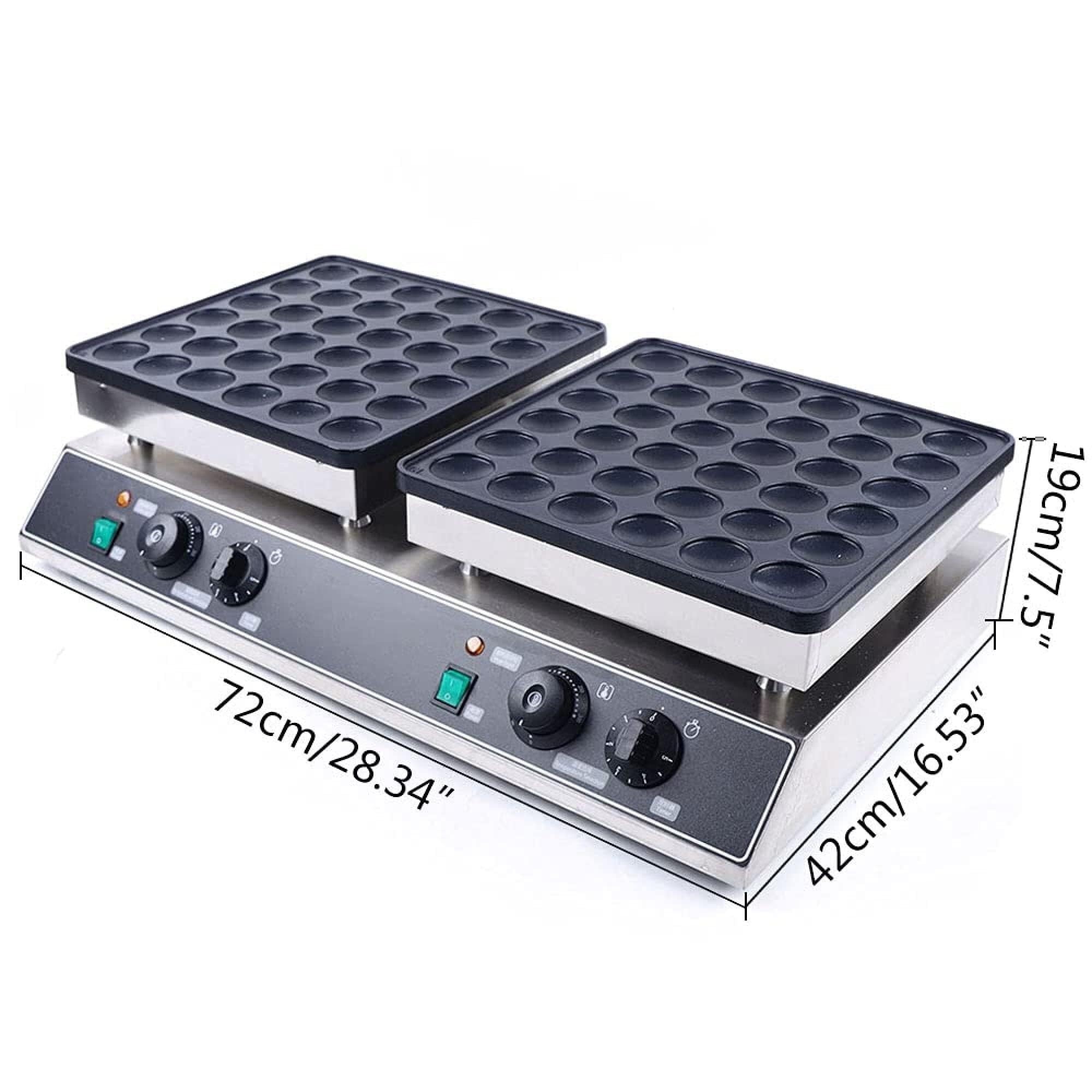 Piastra per Pancake Olandesi a 72 Fori, Piastra Commerciale Antiaderente per Waffle e Ciambelle, Piastra elettrica per Pancake per ristoranti, Bar e Negozi.,