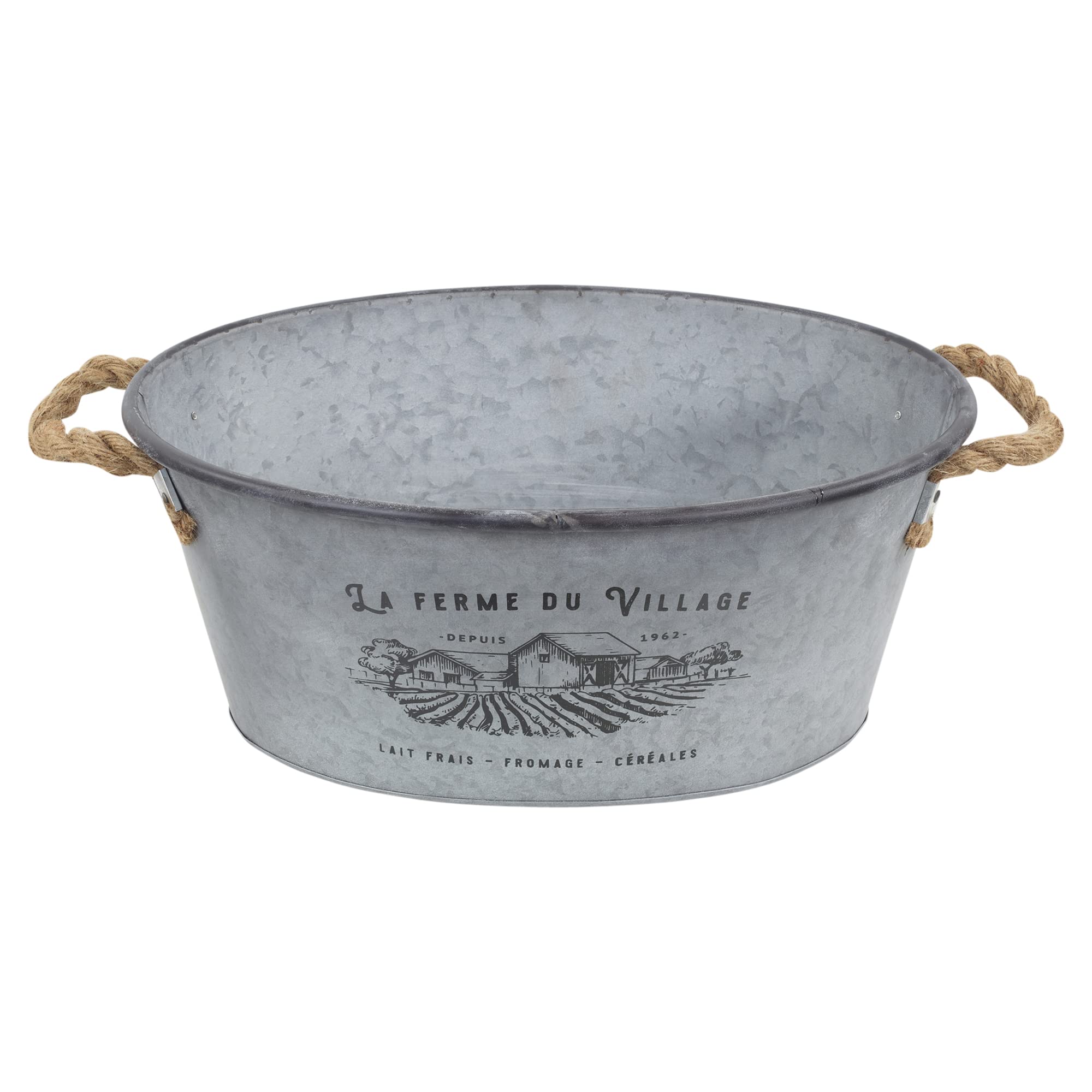 Grand seau à glace en métal galvanisé pour bouteille de vin, champagne, bière, glace