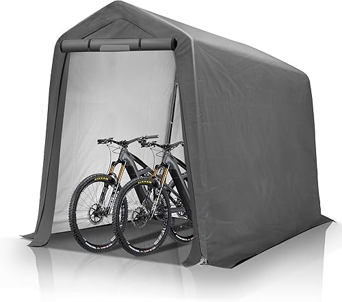 GARTOO 6' x 7' Storage Shelter - Outdoor Portable Shed with Roll-up Ventilated Windows, Heavy Duty Zipper Storage shed for Bike, ATV, Motorcycle