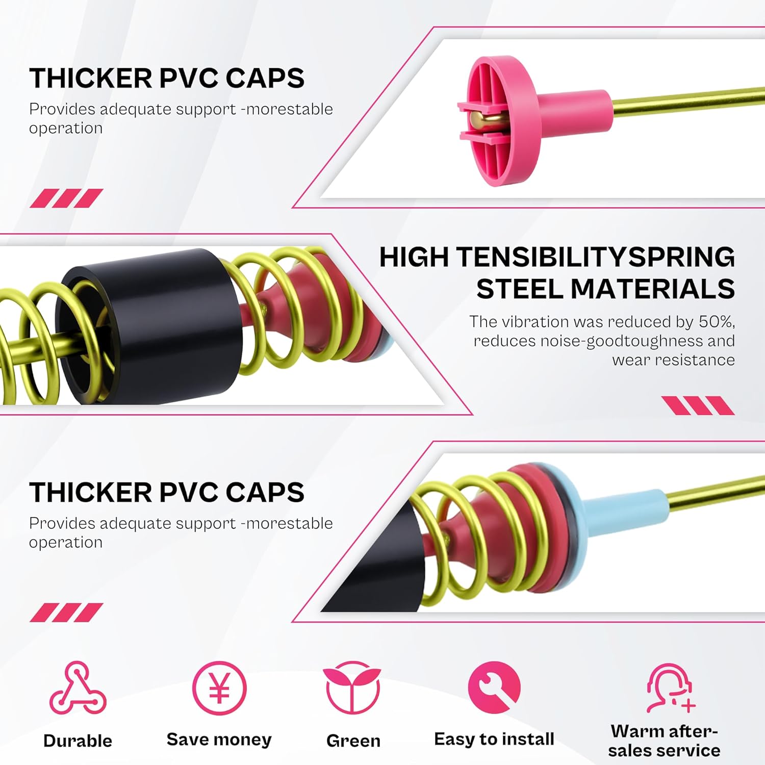 DC97-16350S WA45T3400AP/A4 DC97-16350U Washer Suspension Rods for Samsung DC97-16350T WA45H7000AW/AA WA50R5400AV/US WA50R5200AW/US WA45N3050AW/A4 WA45T3200AW/A4 Replace Spring Damper by TOMOON Red