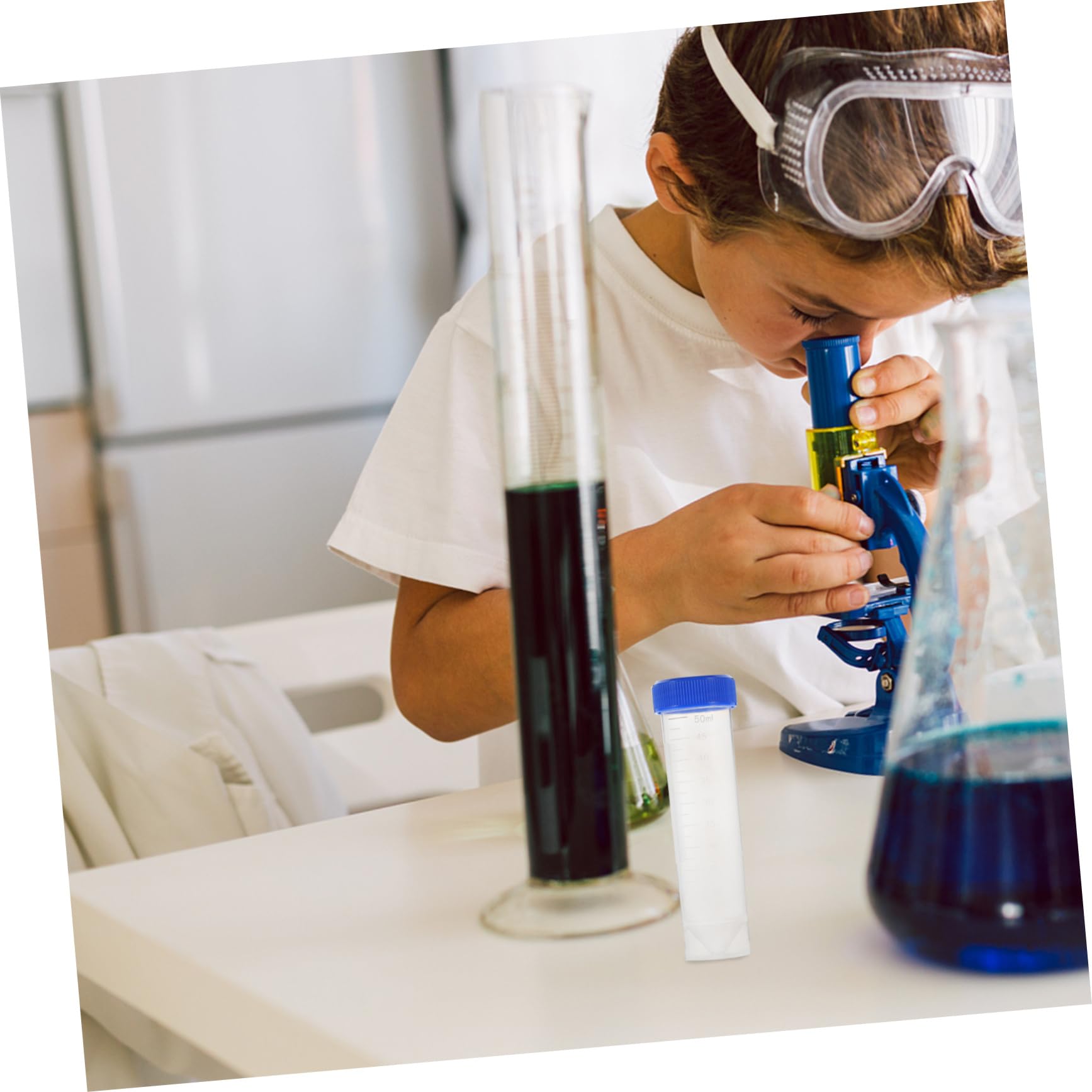 OSOLADY 50 Pcs Experiment Test Tube Sample Tubes Centrifugal Tube Vials Test Tubes with Lids Falcon Tubes Microcentrifuge Test Tubes Polypropylene Conical Tubes Pp