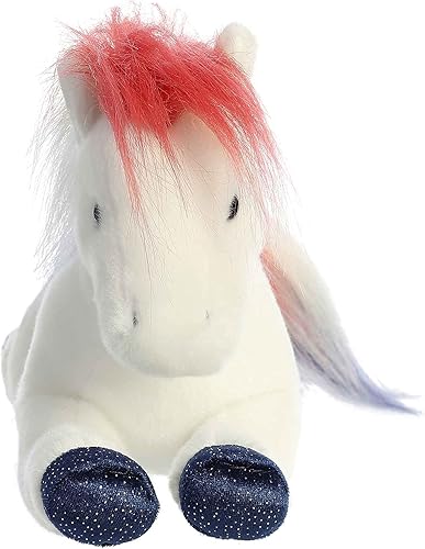 Miniatura 2 de Aurora Adorable Flopsie Banner - Animal de peluche con diseño de caballo, facilidad para jugar, compañeros intemporales, color blanco, 12 pulgadas