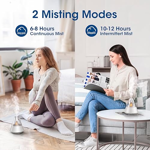 Miniatura 3 de Difusor pequeño de aceites esenciales para dormitorio, hogar, oficina, escritorio, difusor de aroma de fragancia de niebla fría con luz nocturna