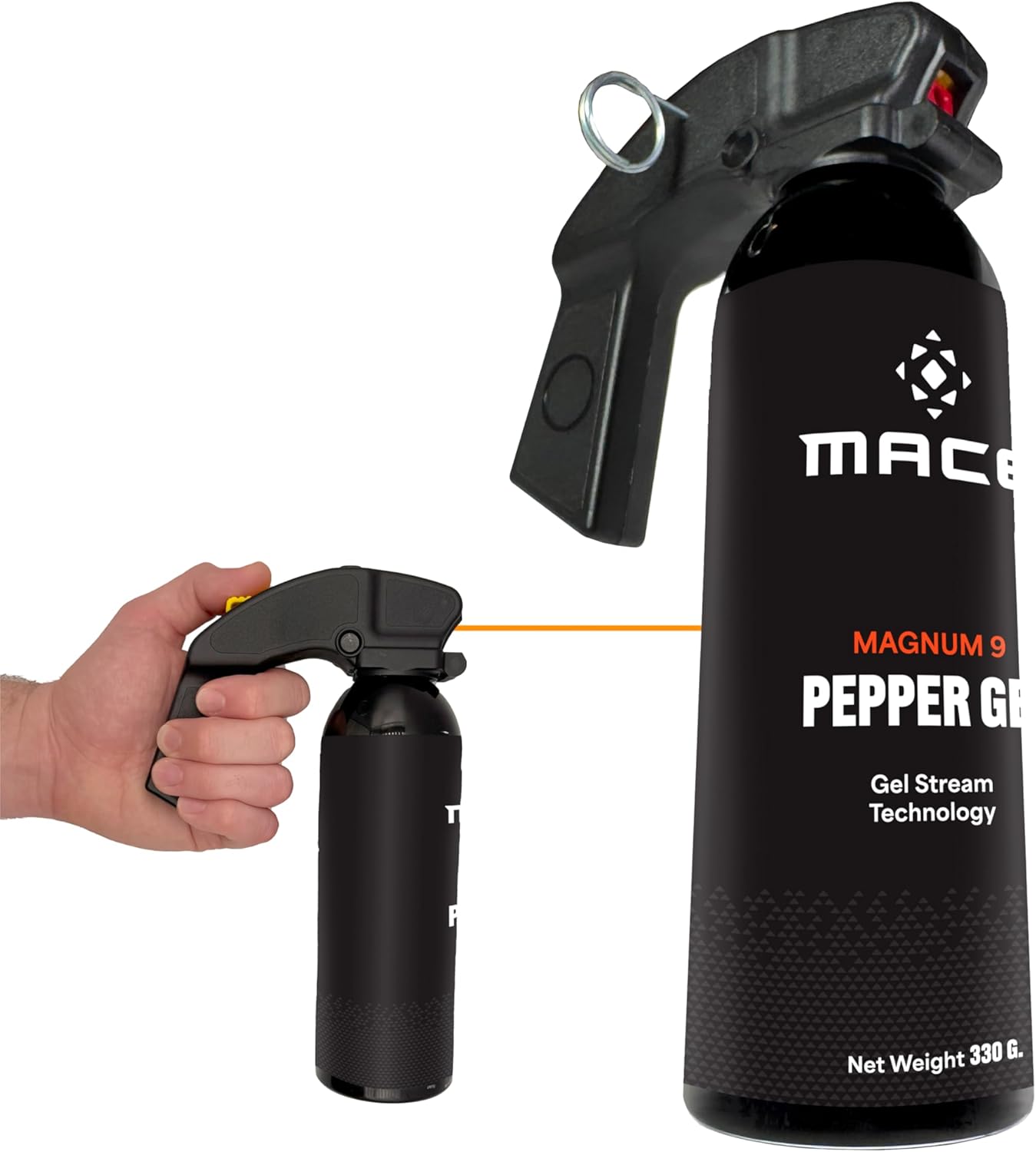Mace Pepper Gel - Max Police Strength with UV Dye, No Wind Blowback, Long Range Protection, Personal Security & Home Defense Pepper Spray Gel for Women & Men