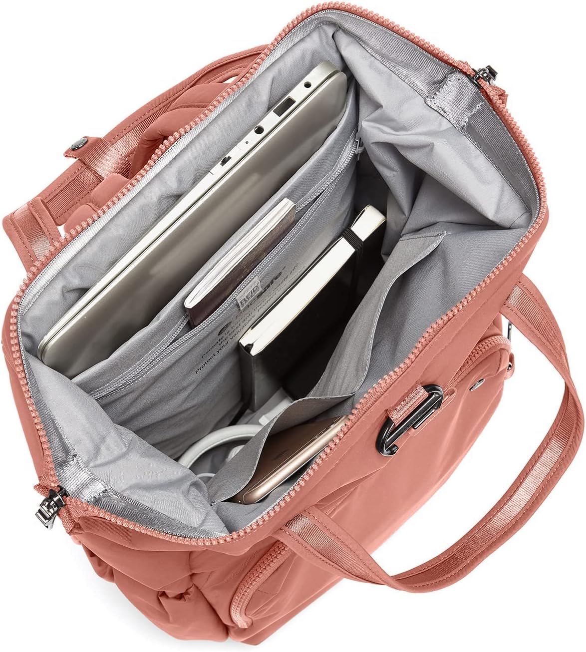 Pacsafe Women's Citysafe CX 17L Anti Theft Backpack-Fits 16 inch Laptop, ECONYL Rose, One Size - Image 4