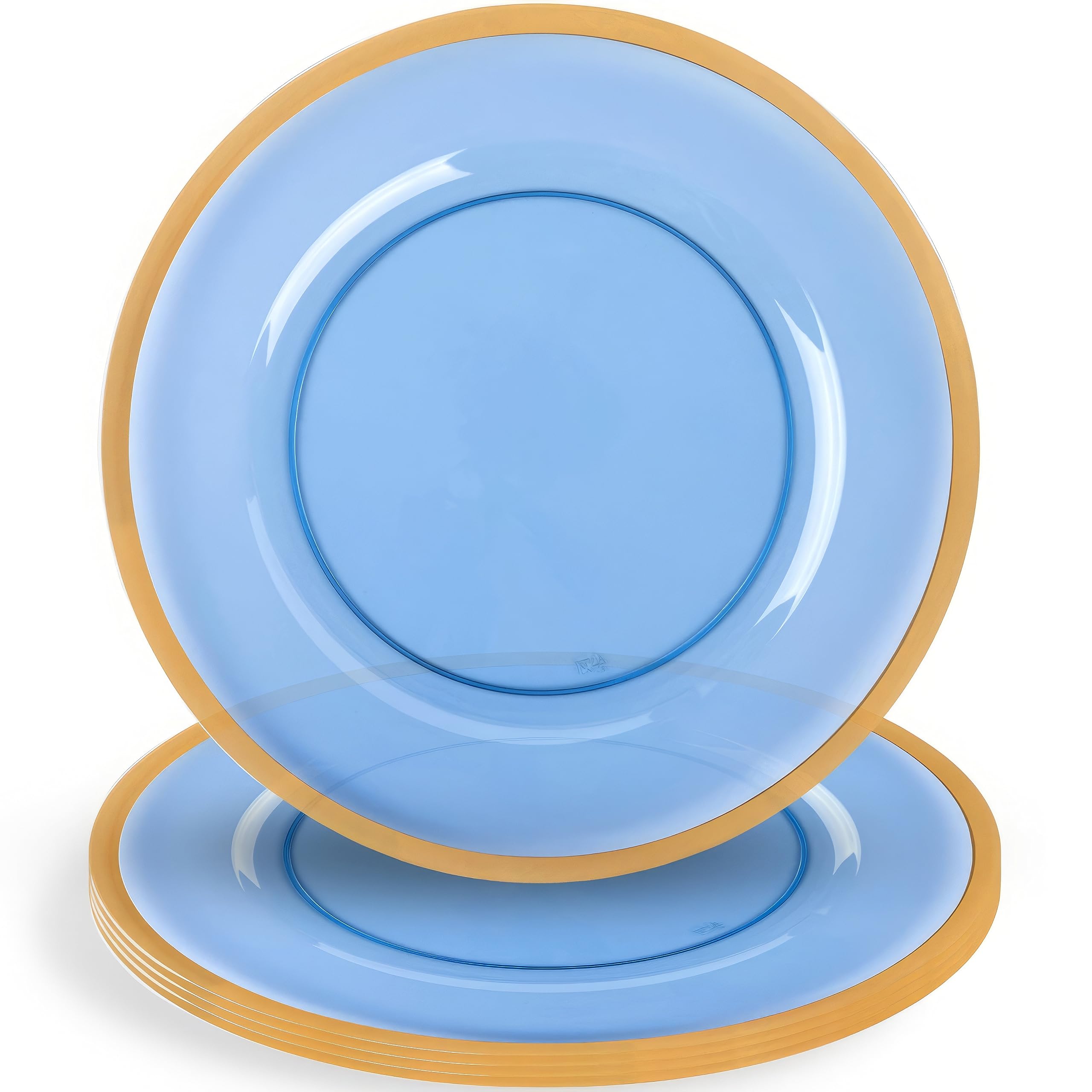 Blue Charger Plates With Gold Rim 4 Pack - 13