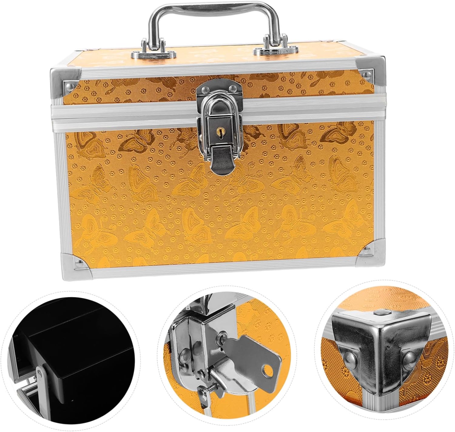 Amosfun Ergonomic Handle Tools Box Portable Accessory Organizer Case for Makeup