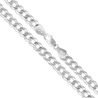 Men's Women's Sterling Silver Flat Curb Chain 1.2mm-4.4mm Solid 925 Italy Link Necklace